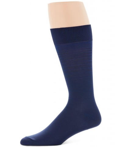 Perry Ellis Men's Textured Stripes Socks Blue $11.00 Socks