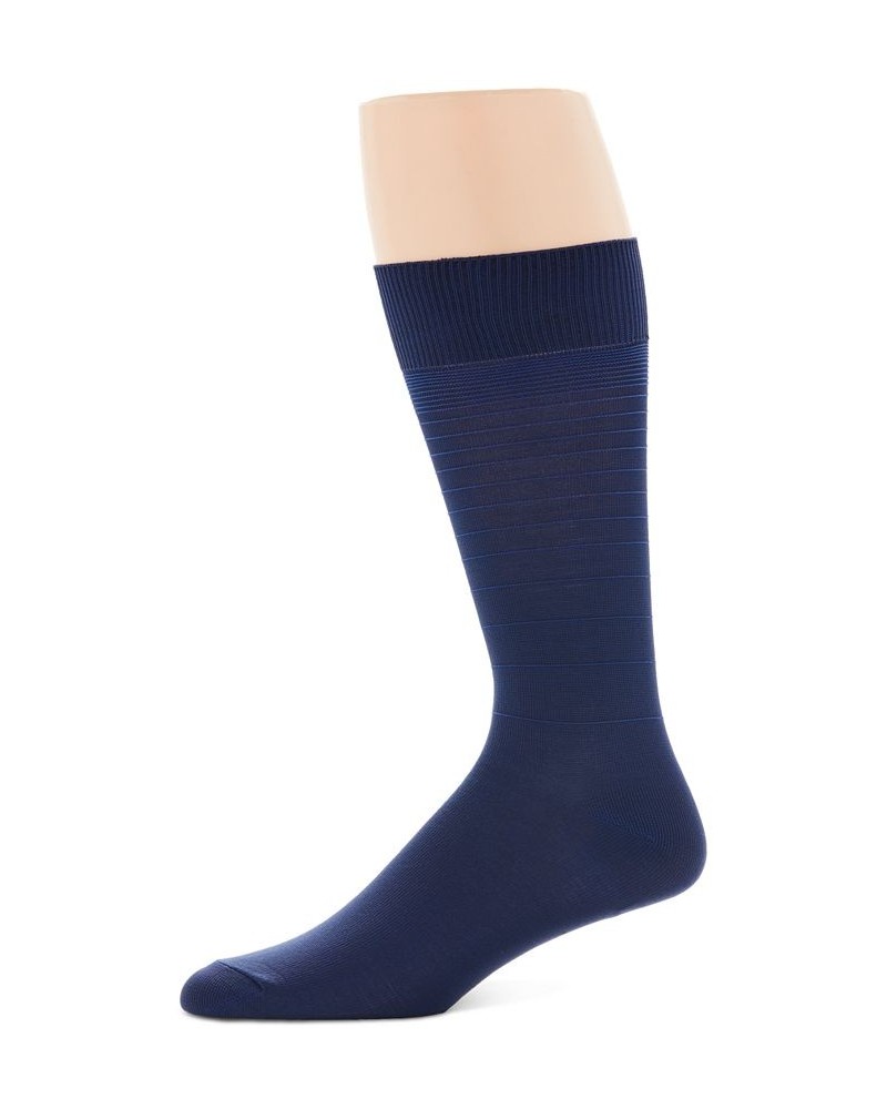 Perry Ellis Men's Textured Stripes Socks Blue $11.00 Socks