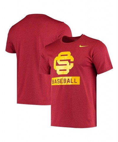 Men's Heathered Cardinal USC Trojans Baseball Logo Stack Legend Performance T-shirt $23.00 T-Shirts