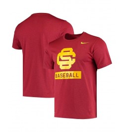 Men's Heathered Cardinal USC Trojans Baseball Logo Stack Legend Performance T-shirt $23.00 T-Shirts