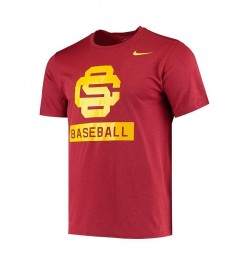 Men's Heathered Cardinal USC Trojans Baseball Logo Stack Legend Performance T-shirt $23.00 T-Shirts