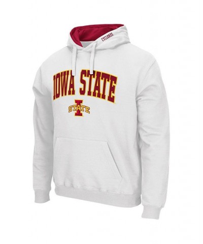 Men's White Iowa State Cyclones Arch & Logo 3.0 Pullover Hoodie $35.39 Sweatshirt