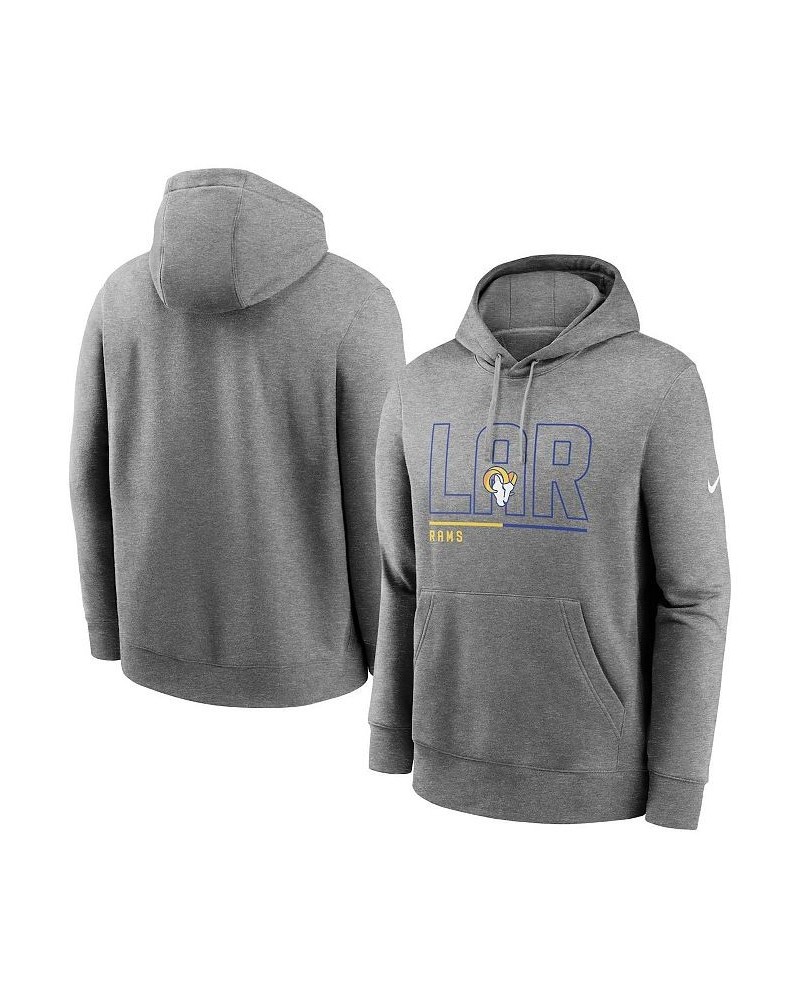 Men's Heathered Gray Los Angeles Rams City Code Club Fleece Pullover Hoodie $35.70 Sweatshirt