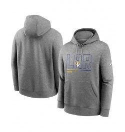 Men's Heathered Gray Los Angeles Rams City Code Club Fleece Pullover Hoodie $35.70 Sweatshirt