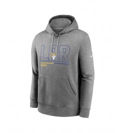 Men's Heathered Gray Los Angeles Rams City Code Club Fleece Pullover Hoodie $35.70 Sweatshirt