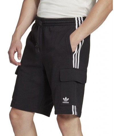 Men's 3-Stripes Trefoil Cargo French Terry Shorts Black $33.00 Shorts