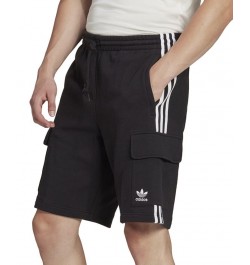 Men's 3-Stripes Trefoil Cargo French Terry Shorts Black $33.00 Shorts