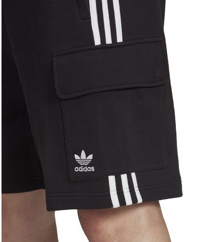 Men's 3-Stripes Trefoil Cargo French Terry Shorts Black $33.00 Shorts