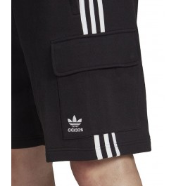 Men's 3-Stripes Trefoil Cargo French Terry Shorts Black $33.00 Shorts