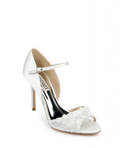 Women's Carter Peep-Toe Evening Pumps White $78.40 Shoes