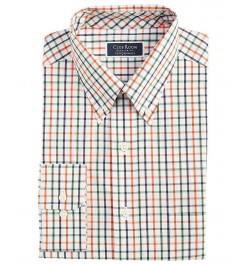 Men's Regular Fit Mulo Plaid Cotton Dress Shirt White $17.00 Dress Shirts