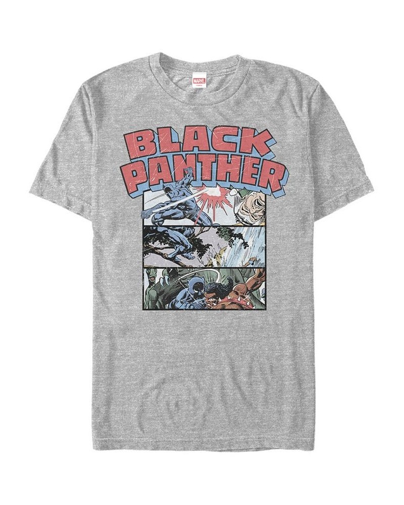 Marvel Men's Black Panther Collage Short Sleeve T-Shirt Gray $16.45 T-Shirts