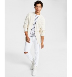 Men's Twisted Classic-Fit Metallic Ribbed-Knit Cardigan White $20.37 Sweaters