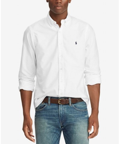 Men's Big and Tall Classic Fit Garment-Dyed Long-Sleeve Oxford Shirt White $56.70 Shirts