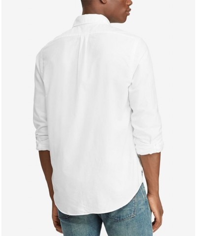 Men's Big and Tall Classic Fit Garment-Dyed Long-Sleeve Oxford Shirt White $56.70 Shirts