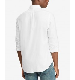 Men's Big and Tall Classic Fit Garment-Dyed Long-Sleeve Oxford Shirt White $56.70 Shirts