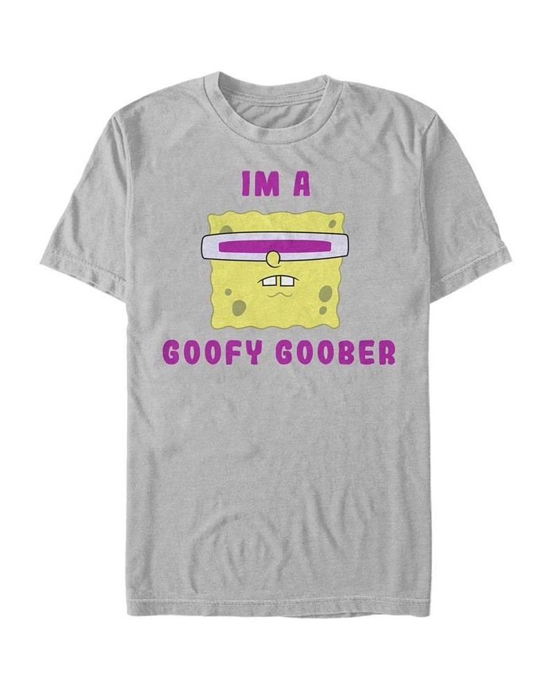 Men's Goober SpongeBob Short Sleeve Crew T-shirt Silver $18.19 T-Shirts