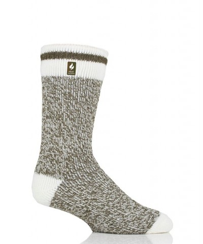 Men's Jeffrey Cream Block Twist Crew Sock Green $11.60 Socks