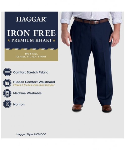 Men's Big & Tall Iron Free Premium Khaki Classic-Fit Flat Front Pant Med Khaki $23.10 Pants