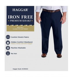 Men's Big & Tall Iron Free Premium Khaki Classic-Fit Flat Front Pant Med Khaki $23.10 Pants