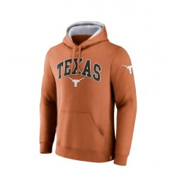 Men's Branded Burnt Orange Texas Longhorns Arch and Logo Tackle Twill Pullover Hoodie $24.00 Sweatshirt