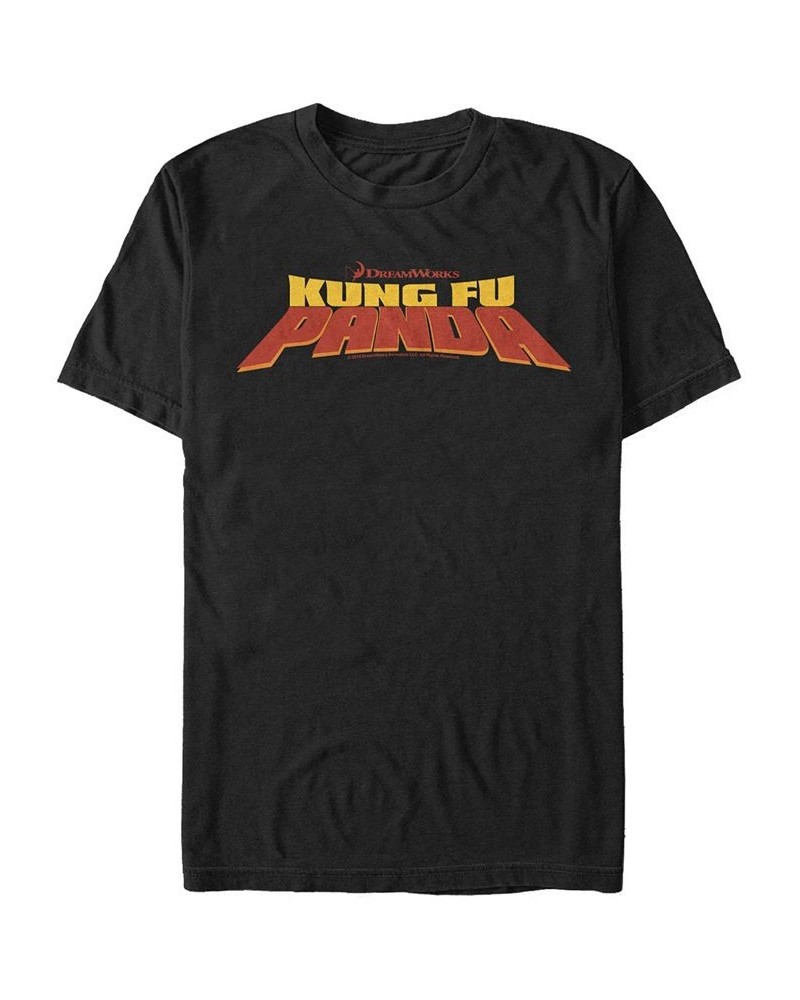 Kung Fu Panda Men's Chest Logo Short Sleeve T-Shirt Black $20.64 T-Shirts