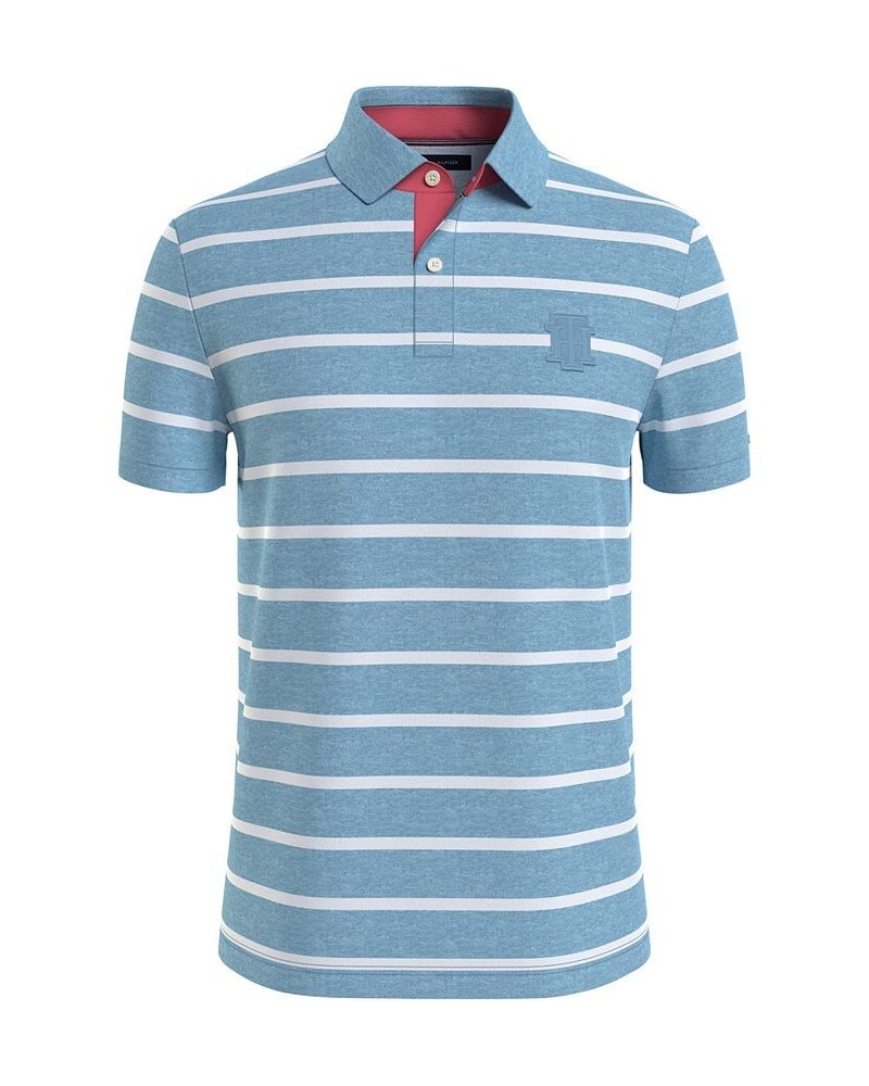 Men's Classic Fit Striped Short-Sleeve Ivy Polo Shirt PD04 $25.33 Polo Shirts