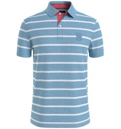 Men's Classic Fit Striped Short-Sleeve Ivy Polo Shirt PD04 $25.33 Polo Shirts