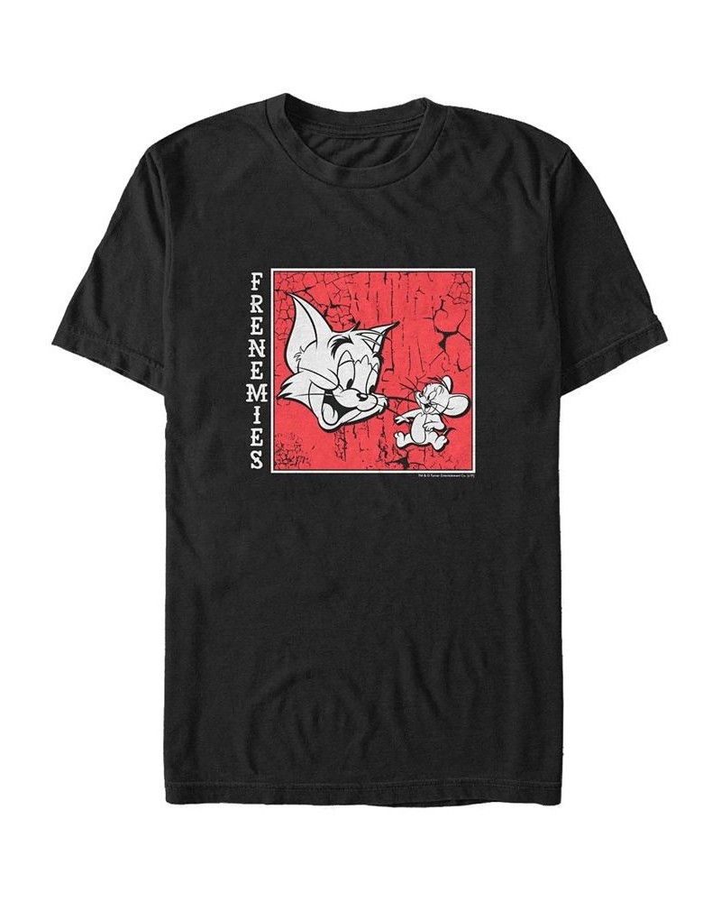 Men's Tom Jerry Frenemies Streetwear Short Sleeve T-shirt Black $19.24 T-Shirts