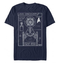 Star Trek Men's Discovery Ncc-1031 Schematic Short Sleeve T-Shirt Blue $19.24 T-Shirts