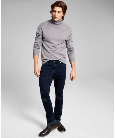 Men's Solid Turtleneck Sweater Gray $19.06 Sweaters