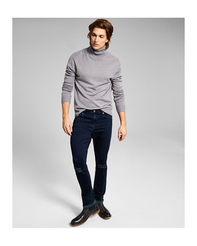 Men's Solid Turtleneck Sweater Gray $19.06 Sweaters