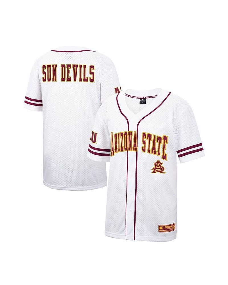 Men's White and Maroon Arizona State Sun Devils Free Spirited Baseball Jersey $27.84 Jersey