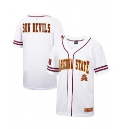 Men's White and Maroon Arizona State Sun Devils Free Spirited Baseball Jersey $27.84 Jersey