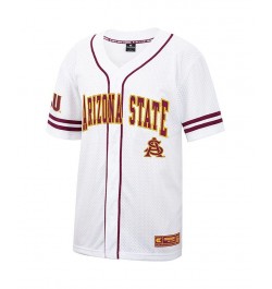 Men's White and Maroon Arizona State Sun Devils Free Spirited Baseball Jersey $27.84 Jersey