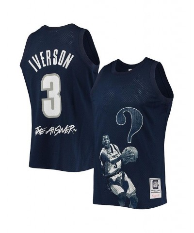 Men's Allen Iverson Navy Georgetown Hoyas The Answer Replica Jersey $55.20 Jersey