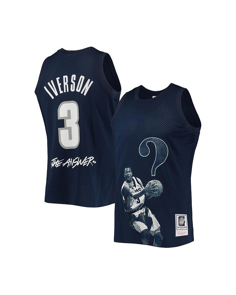 Men's Allen Iverson Navy Georgetown Hoyas The Answer Replica Jersey $55.20 Jersey