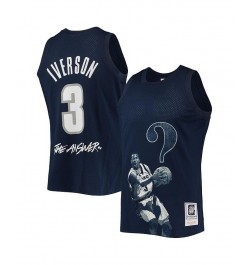 Men's Allen Iverson Navy Georgetown Hoyas The Answer Replica Jersey $55.20 Jersey