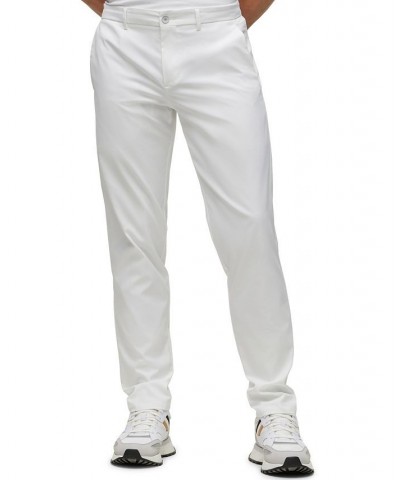 BOSS Men's Slim-Fit Water-Repellent Twill Trousers White $92.12 Pants