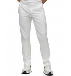 BOSS Men's Slim-Fit Water-Repellent Twill Trousers White $92.12 Pants