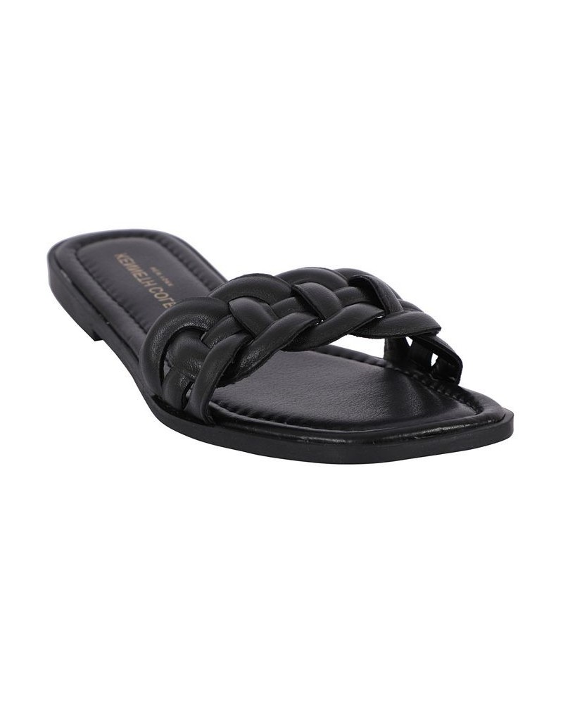 Women's Faye Flat Sandals Black $49.50 Shoes