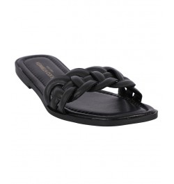 Women's Faye Flat Sandals Black $49.50 Shoes