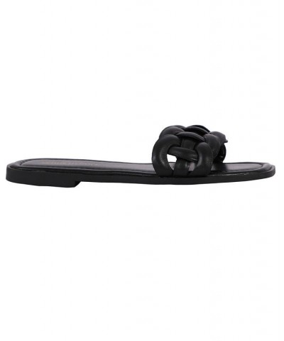 Women's Faye Flat Sandals Black $49.50 Shoes