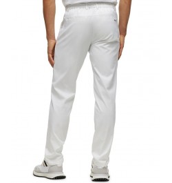 BOSS Men's Slim-Fit Water-Repellent Twill Trousers White $92.12 Pants