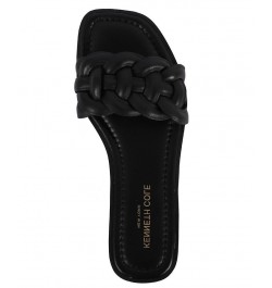 Women's Faye Flat Sandals Black $49.50 Shoes