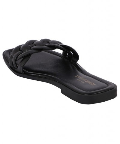 Women's Faye Flat Sandals Black $49.50 Shoes