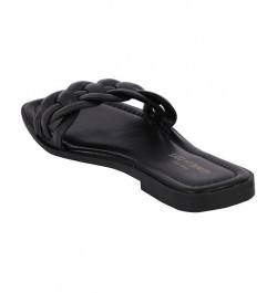 Women's Faye Flat Sandals Black $49.50 Shoes