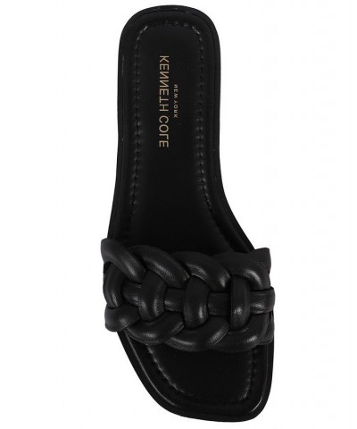 Women's Faye Flat Sandals Black $49.50 Shoes