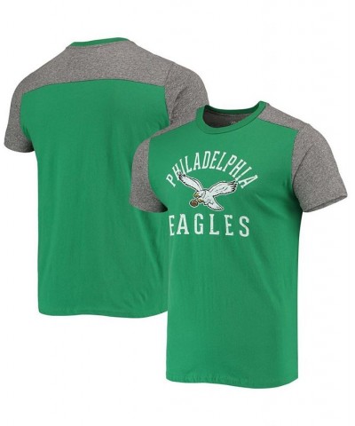 Men's Kelly Green, Heathered Gray Philadelphia Eagles Gridiron Classics Field Goal Slub T-shirt $24.20 T-Shirts