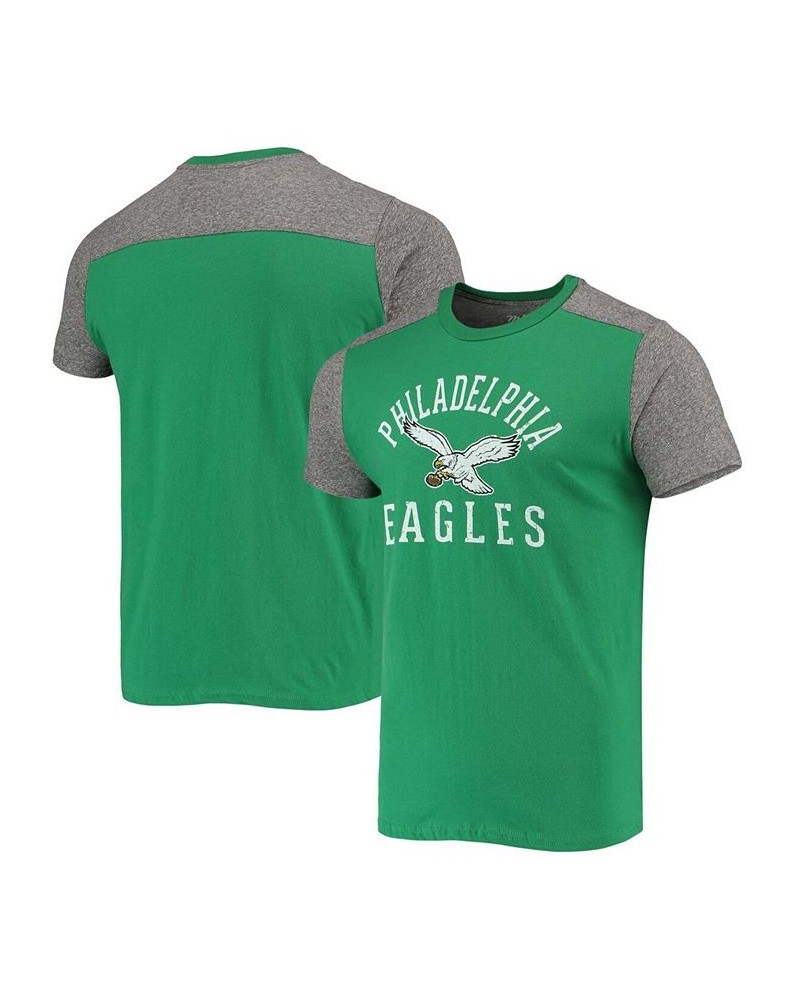 Men's Kelly Green, Heathered Gray Philadelphia Eagles Gridiron Classics Field Goal Slub T-shirt $24.20 T-Shirts